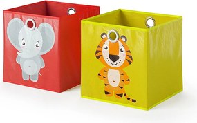 Skrzynia składana czerwony/żółty 30x30x30