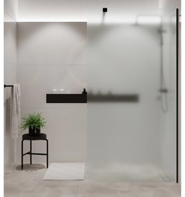 Ścianka prysznicowa Walk-in szkło satynowe matowe 8 mm MOLIS Satin Round MASSI I Różne rozmiary : Kolor profili kabiny - chrom / srebrny, Szerokość ścianki - 120 cm, Typ montażu - WALK in FIX (Do ściany)