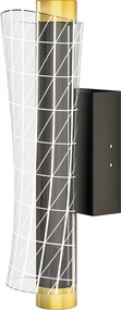 HOMCOM Lampa ścienna LED do wnętrz z geometrycznym wzorem siatki, regulowana, czarna