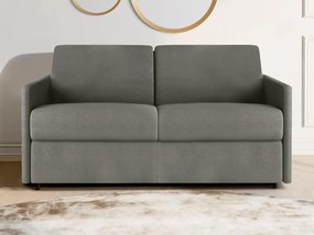 Kanapa 2-osobowa z ekspresowym mechanizmem rozkładania z tkaniny CALIFE - Kolor: jasnoszary - Miejsce do spania: 120 cm - Materac 14 cm