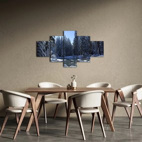 Obraz śnieżnego lasu (125x70 cm)