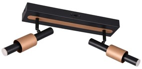 Czarna/w kolorze brązu lampa punktowa LED 20,5x42 cm Ikaris – Trio Select