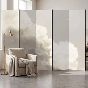 Parawan pokojowy 5-częściowy 225x172 Dwustronny dekoracyjny minimalistyczny atmosferyczny Szary Burzowe Obłoki