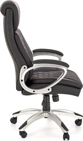 Czarny fotel do biura z ekoskóry Thomas Halmar