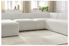Biały narożnik modułowy z materiału bouclé (prawostronny/w kształcie litery U) Megeve – Bobochic Paris