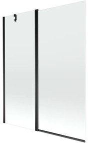 Mexen Flip parawan nawannowy 2-skrzydłowy 140 x 150 cm, transparent, czarny - 894-140-101-70-00