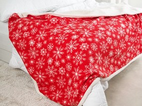 B.E.S. Petrovice Kocyk dla niemowląt BuffaloPłatki śniegu czerwony, 150 x 200 cm