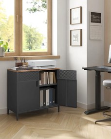 Metalowa szafka BRIX, 76x80x40cm, brązowy/czarny SongmicsHome