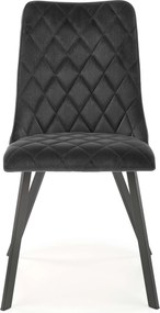 Pikowane krzesło do jadalni z tkaniny velvet K450