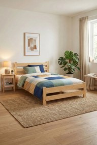 Skandynawskie Drewniane Łóżko Do Sypialni 140X200 E6-N07