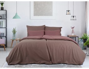 B.E.S. Petrovice Bawełniana pościel Double face brązowa/bordowa
