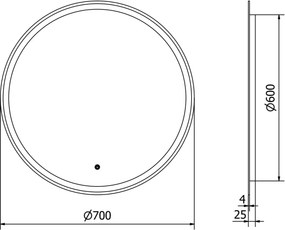 Mexen Gobi lustro łazienkowe podświetlane, okrągłe 70 cm, LED 6000K, antypara - 9801-070-070-611-00
