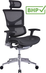 Ergonomiczny fotel biurowy z siateczki ErgoFly Sail Alum, zgodny z normą BHP