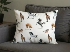 Zestaw 2 szt. dekoracyjnych poszewek na poduszkę HORSE DREAM 40x60 cm, biała