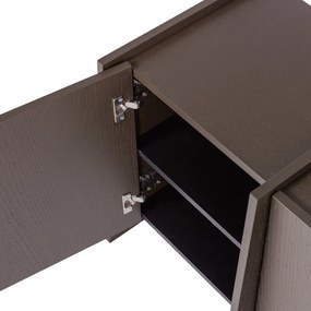 Ciemnobrązowa szafka pod TV w dekorze jesionu 102x53x44 cm Brock – WOOOD