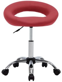 Tapicerowany hoker na kółkach czerwone wino N1-N84