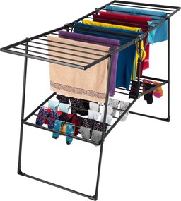 Czarna dwupoziomowa suszarka na pranie  B3-W43