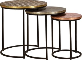 Zespół 3 podstaw stołowych plateau z brązu