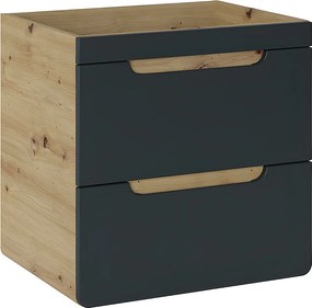 Szafka podumywalkowa podwieszana w kolorze naturalnym i antracytowym – 60 cm - ARUBA
