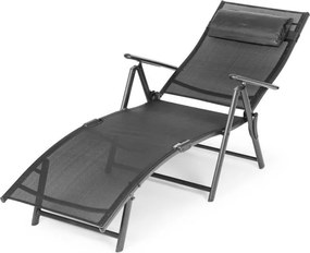 Składany leżak ogrodowy z regulacją oparcia Acapulco 020, szary