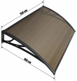Aldotrade Daszek nad drzwi 150 x 100 cmniepodzielony Lagrada, brązowy