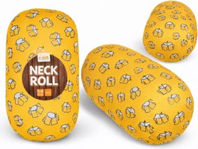 Poduszka podróżna BEER NECK ROLL 30x15 cm, żółta