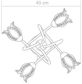 Lampa sufitowa z kwiatowymi kloszami - EX201-Dames