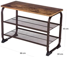 Szafka na buty z siedziskiem w stylu loft - Horik