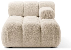 Beżowy moduł sofy z materiału bouclé (prawostronny) Bellis – Micadoni Home