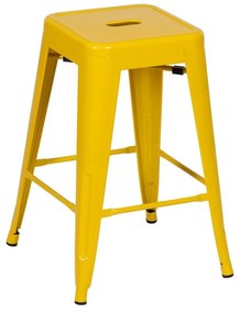 Żółte metalowe hokery zestaw 2 szt. (wysokość siedziska 61 cm) – Ixia