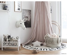 Kremowy bawełniany dywan dziecięcy tkany ręcznie odpowiedni do prania ø150 cm ABC Natural Black – Lorena Canals