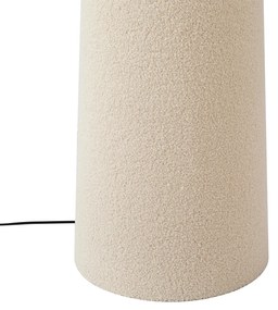 Lampa podłogowa Japandi Beżowa Tkanina Teddy 2-źródła światła - TrompetJapandi Oswietlenie wewnetrzne