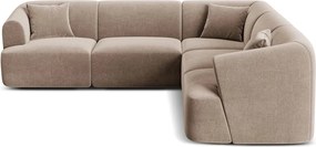 Jasnobrązowy aksamitny narożnik Campi – Cosmopolitan Design