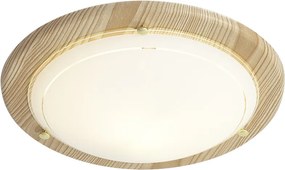 Klasyczna lampa sufitowa naturalna z białym szkłem - Mesiac