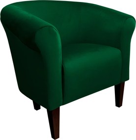 Fotel Milo tkanina Welur wygodny fotel tapicerowany do salonu i sypialni : Kolor nogi - Venge, Kolor tkaniny - VELVET - MG25, Wysokość nogi - 20 cm