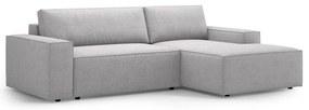 Jasnoszary rozkładany narożnik z materiału bouclé (prawostronny) Jodie – Micadoni Home