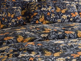 PrzytulneMieszkanie.pl PrzytulneMieszkanie.pl Pościel z mikrowłókna BUTTERFLY GARDEN niebiesko-szara Rozmiar pościeli: 2 szt 70 x 90 cm | 200 x 220 cm