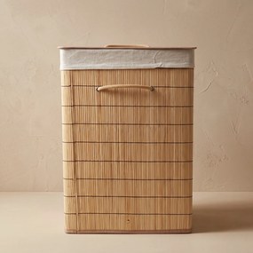 Kosz na pranie bambusowy, 40 x 19 x 57 cm