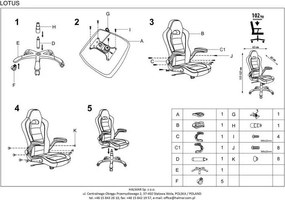Nowoczesny fotel biurowy Lotus