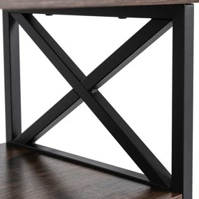 Szafka Nocna do Sypialni LOGAN 40 cm Dąb Rustykalny/Czarny Loft