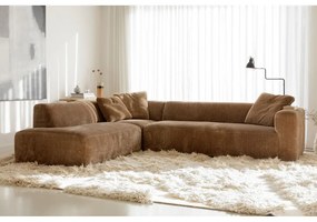 Brązowy aksamitny narożnik (lewostronny) Annie – Sits
