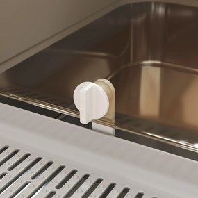 PawHut XXL Toaleta dla kotów ze stali nierdzewnej z klapą, kuweta z łopatką, dla dużych kotów do 20 kg, łatwa do czyszczenia, neutralizująca zapachy, Szara