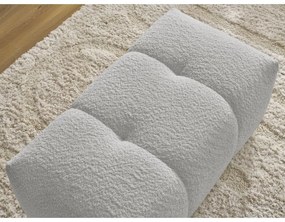 Jasnoszary podnóżek z materiału bouclé Roxelane – Bobochic Paris