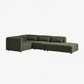 Sofa Modułowy Narożny 4-częściowy Z Prawym Szezlongiem Fogler Tkanina Baranek Boucle Żółty Curri - Sklum