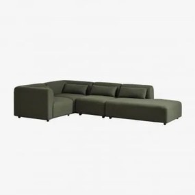 Fogler 4-częściowa Modułowa Sofa Narożna Z Prawym Szezlongiem Chenille Salvia Zieleń - Sklum