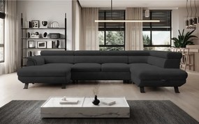 Narożnik RAVEN XL wolnostojący z funkcją spania tkanina Artico 37439 Antracytowy WERSAL