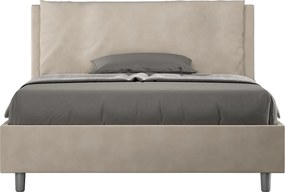 Łóżko bez stelaża tapicerowane 140x200 microfibra piaskowy Antea Large