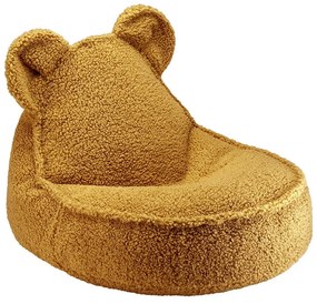 Brązowy dziecięcy worek do siedzenia z materiału bouclé Bear – Wigiwama