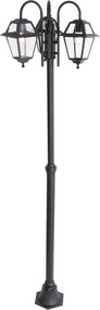 Klasyczna lampa zewnętrzna czarna 235 cm 3-światła IP44 - Berta