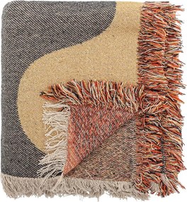 Brązowy koc z bawełny z recyklingu 130x160 cm Arni – Bloomingville
